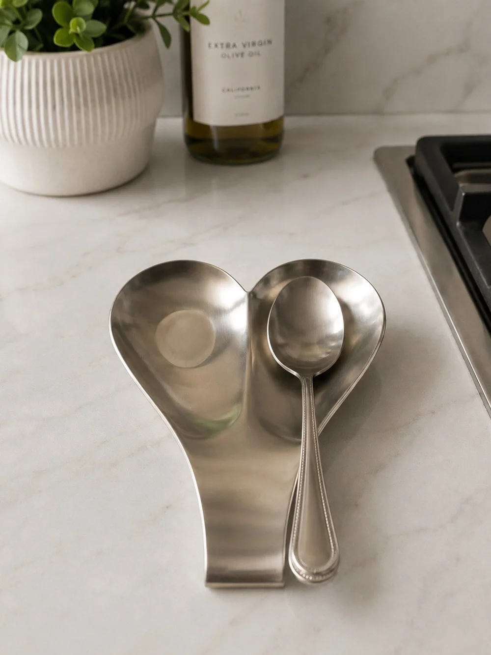 Stainless Steel Double Spoon Rest